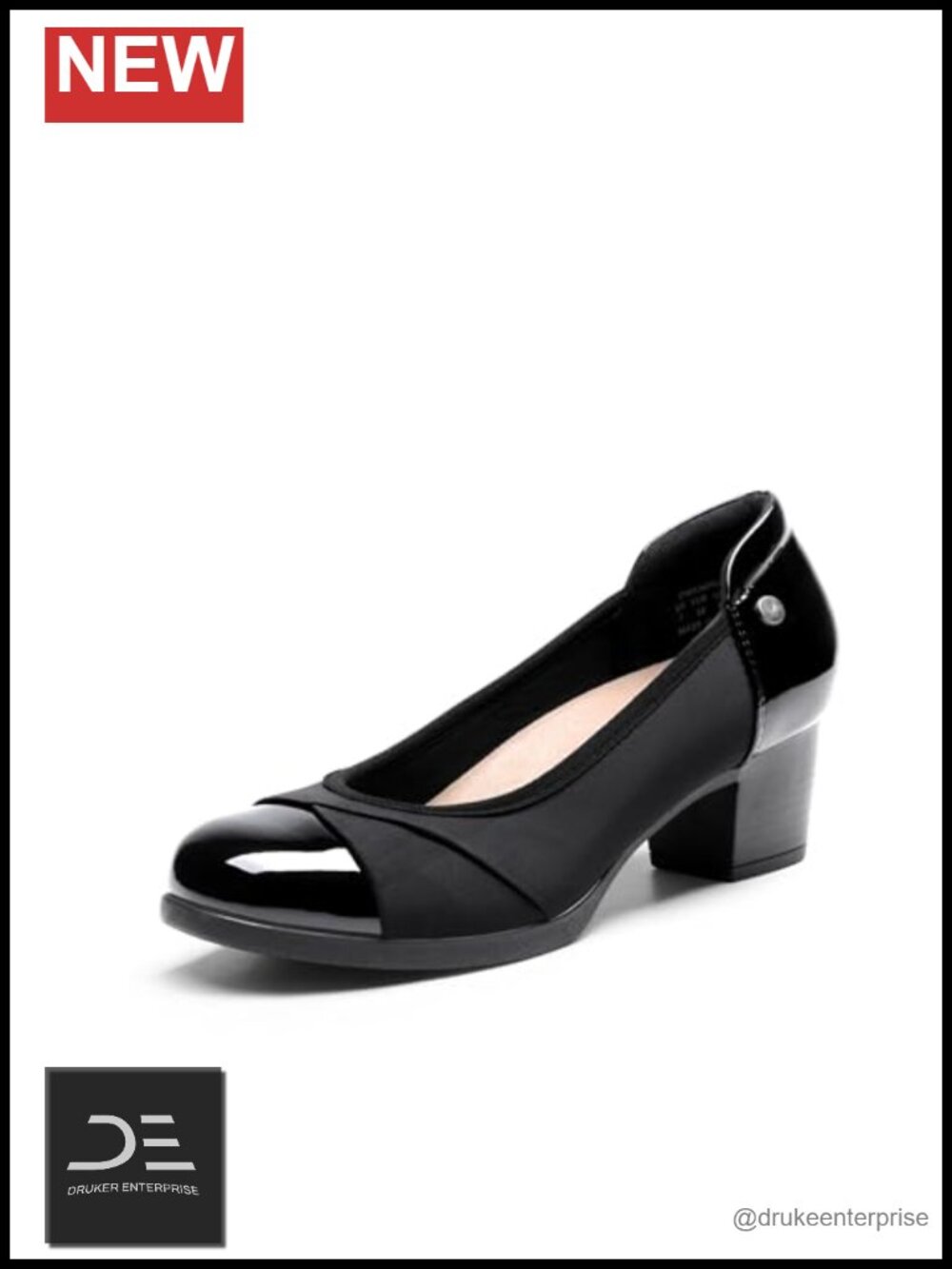 Low Chunky Heel Pumps with Arch Support, 3D Cushioned Insole, Flexible